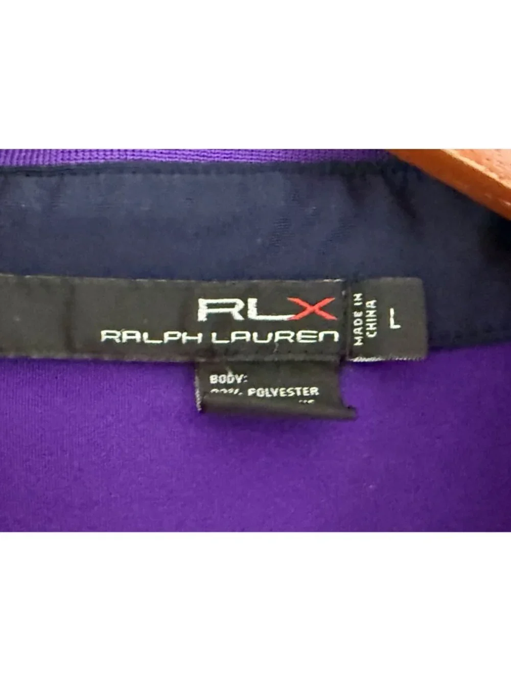RLX Ralph Lauren Purple Polo Shirt Mens Large Stretch 92% Polyester 8% Elastane
